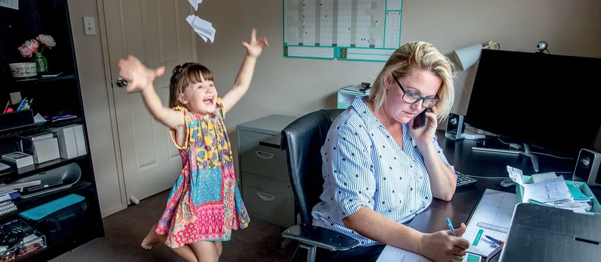 mother at home with her child