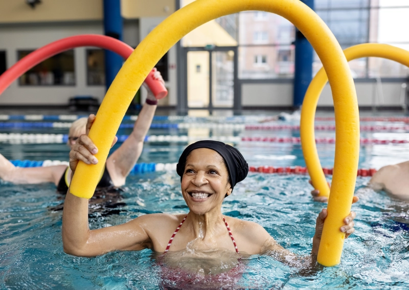 A woman swimming