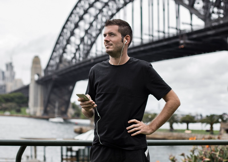 a man jogging in Sydney